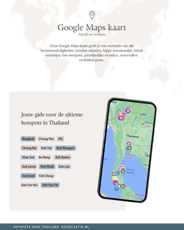 reisgids Thailand met google maps kaart