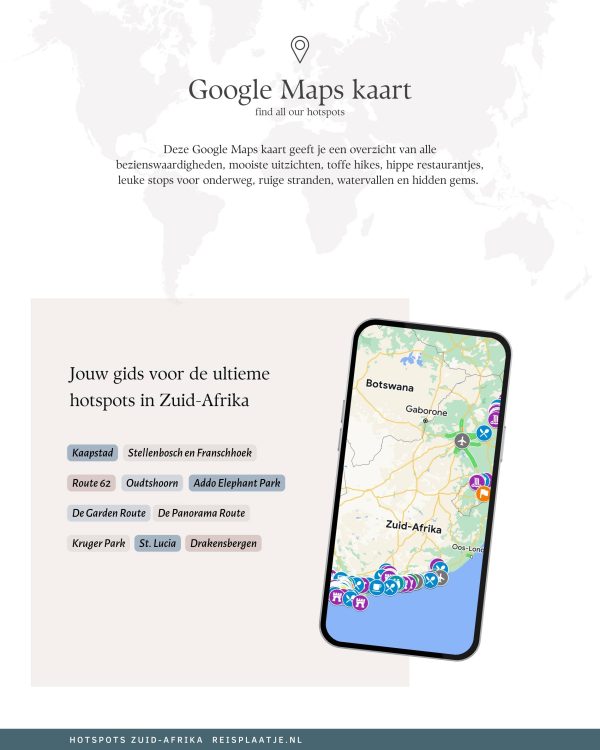 Hotspots Gids Zuid-Afrika met Google Maps Kaart