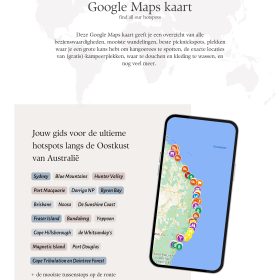 Hotspots Australië met Google Maps Kaart