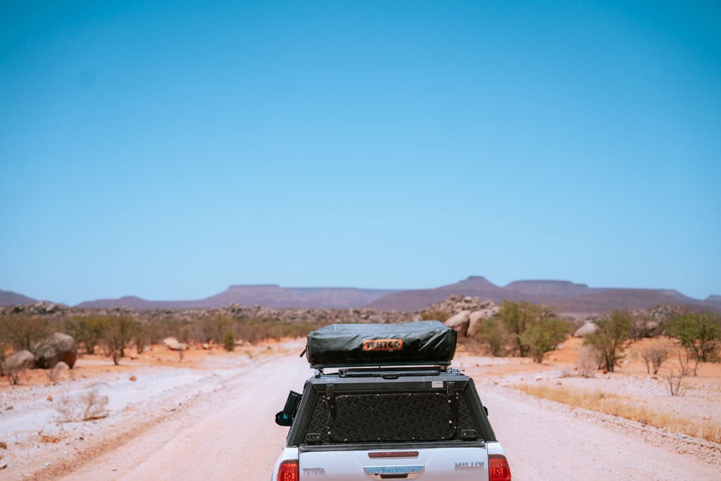 Daktent Namibië ook voor lange mensen van 2 meter