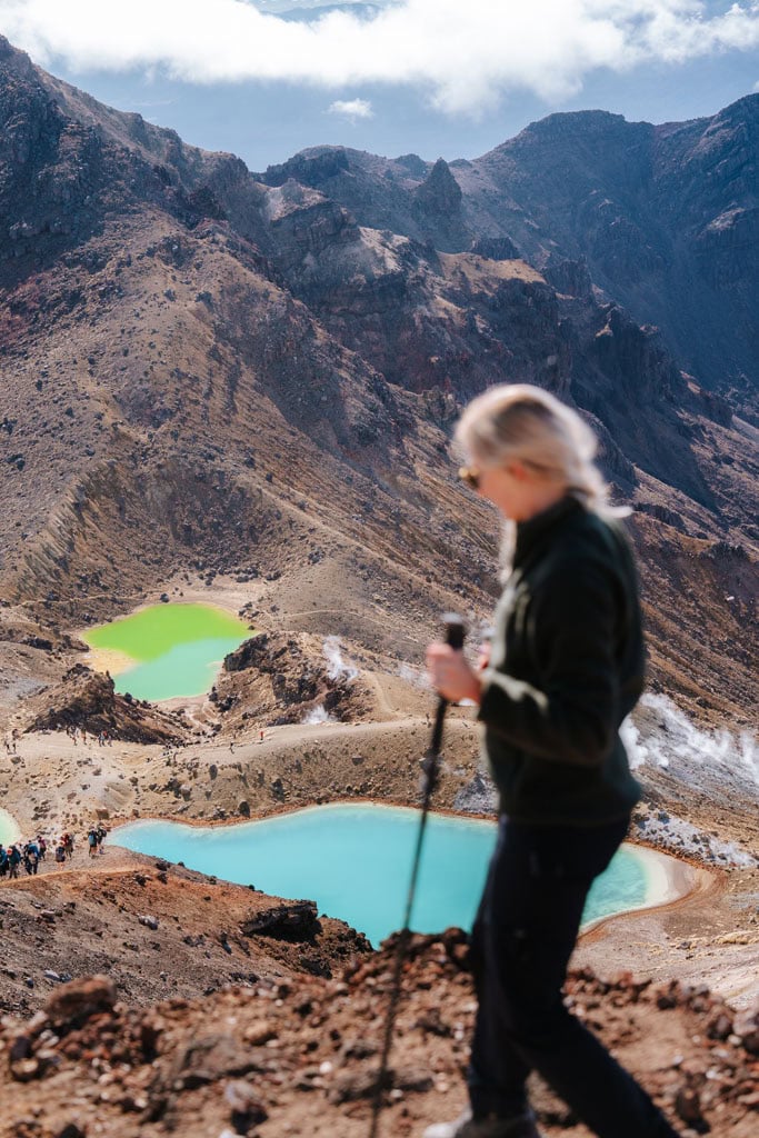 Wandelstokken gebruiken Tongariro Crossing hike 