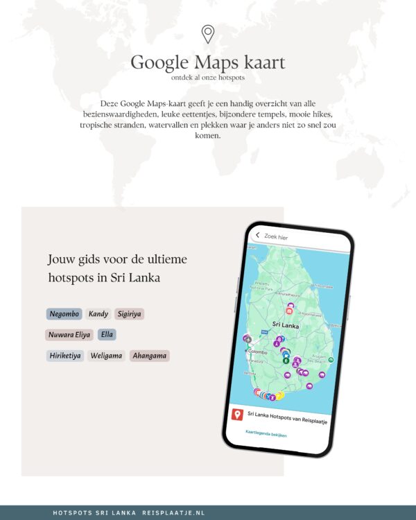 Hotspots Gids Sri Lanka met Google Maps Kaart