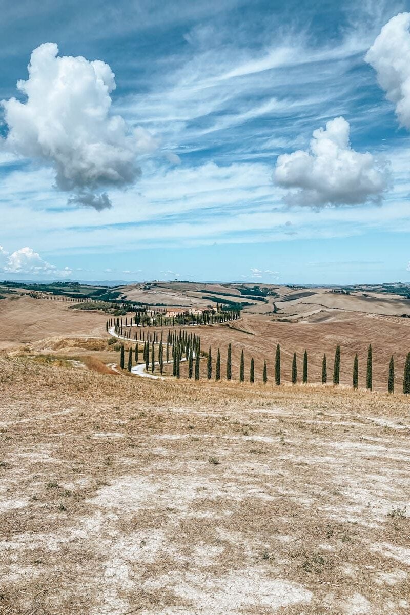 Bekende fotoplek in Toscane in de Val 'd Orcia regio