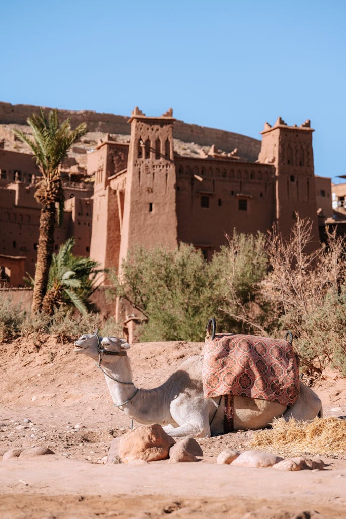 Ait Ben Haddou bezoeken, loop via de rechterzijde naar de ingang 