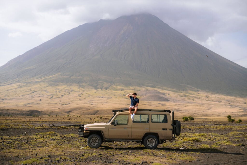 Vulkaan bij Lake Natron tijdens zelfstandig organiseren rondreis Tanzania 